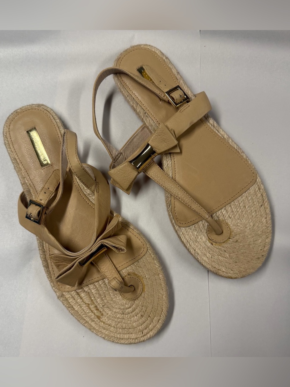 Louise Et cie bow t- strap Thong sandal Espadrilles size 9.5 NWOT